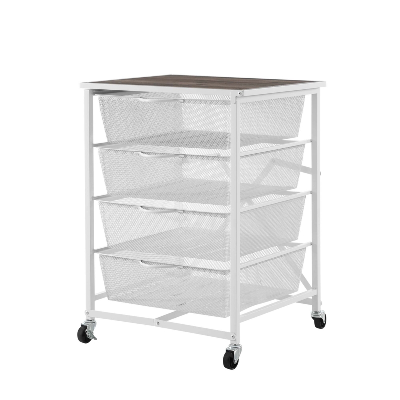 Naythen 4 Drawer Storage Drawer with Locking Wheels