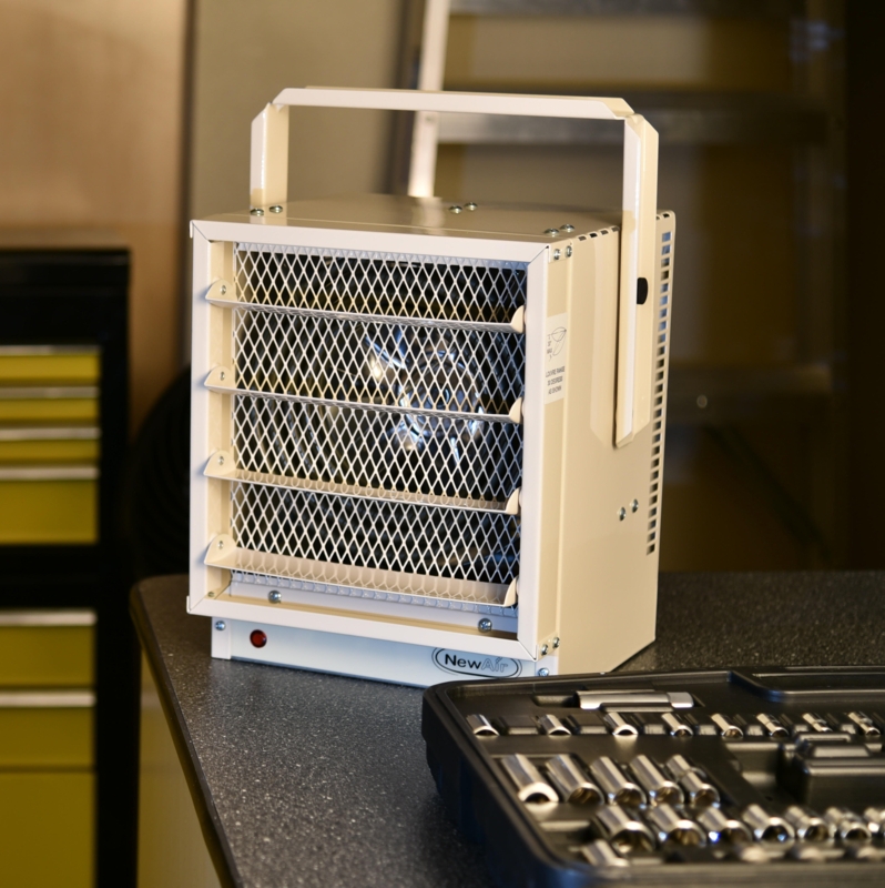 Newair Hardwired Electric Garage Heater, Ceiling Mounted with Adjustable Louvers and Tilt Head