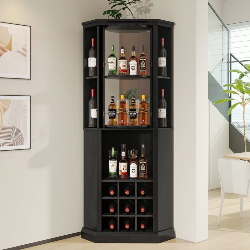 Nikayah 29.5'' Wine Bar with Rotating Rack