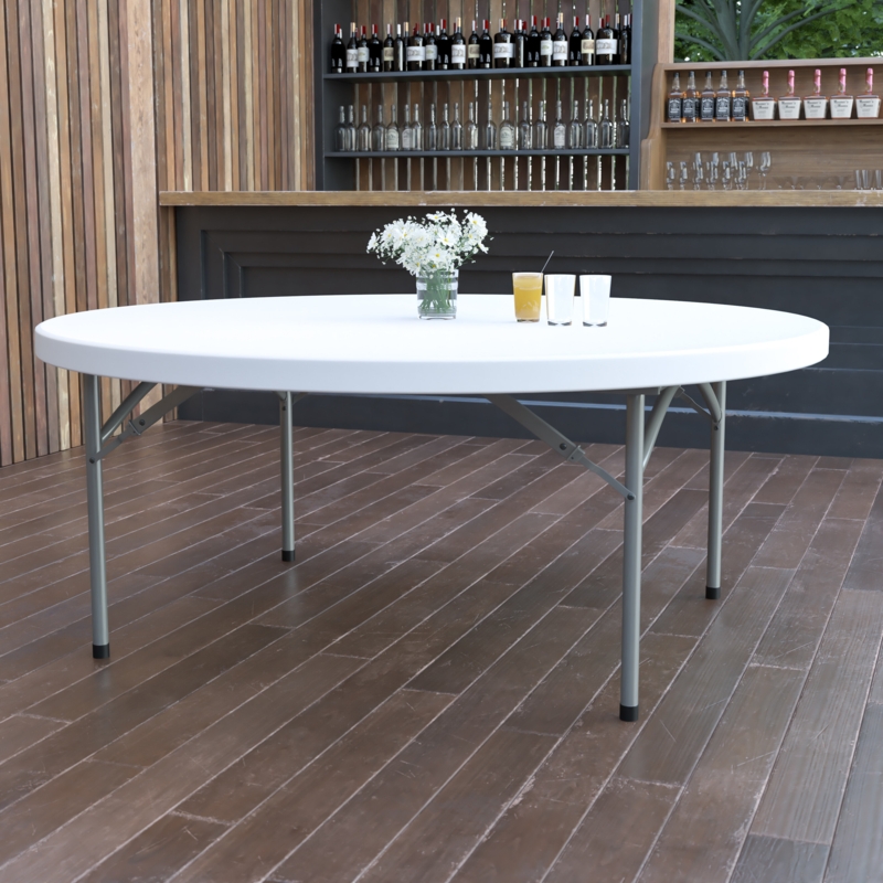 Noah 6-Foot Round Plastic Banquet Folding Table - Event Table