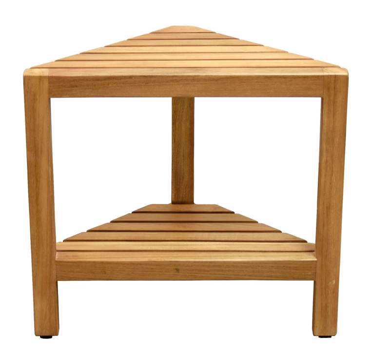 Noell 19.7'' W Teak Corner Shower Bench