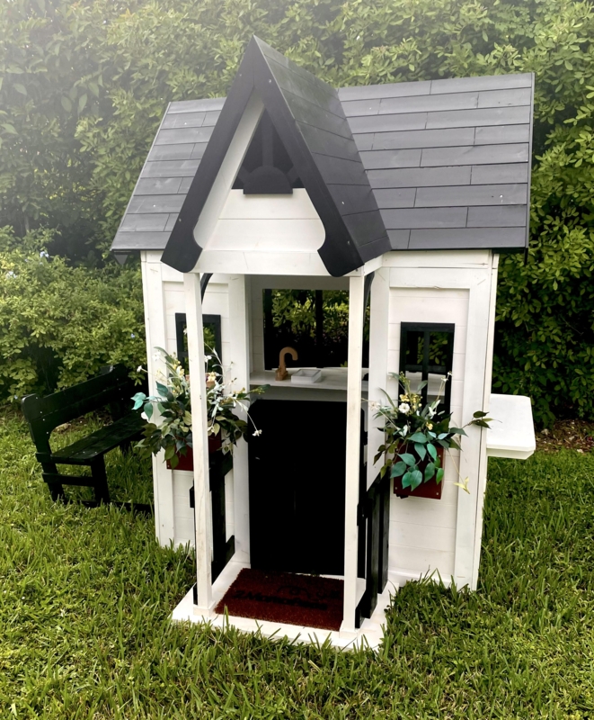 Oceano 2MamaBees 68'' W x 9'' D Indoor / Outdoor Solid Wood Playhouse with Kitchen