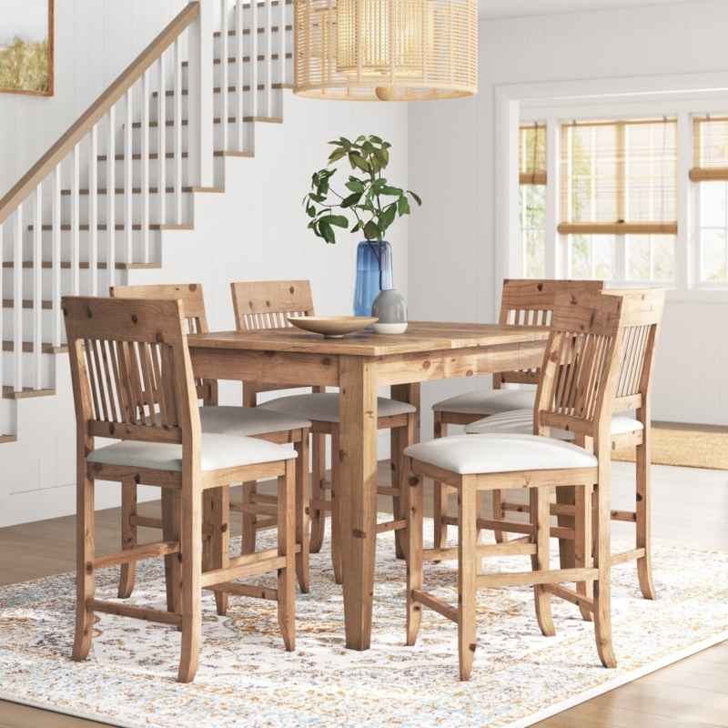 Ordway 7 - Piece Extendable Solid Wood Top Dining Set