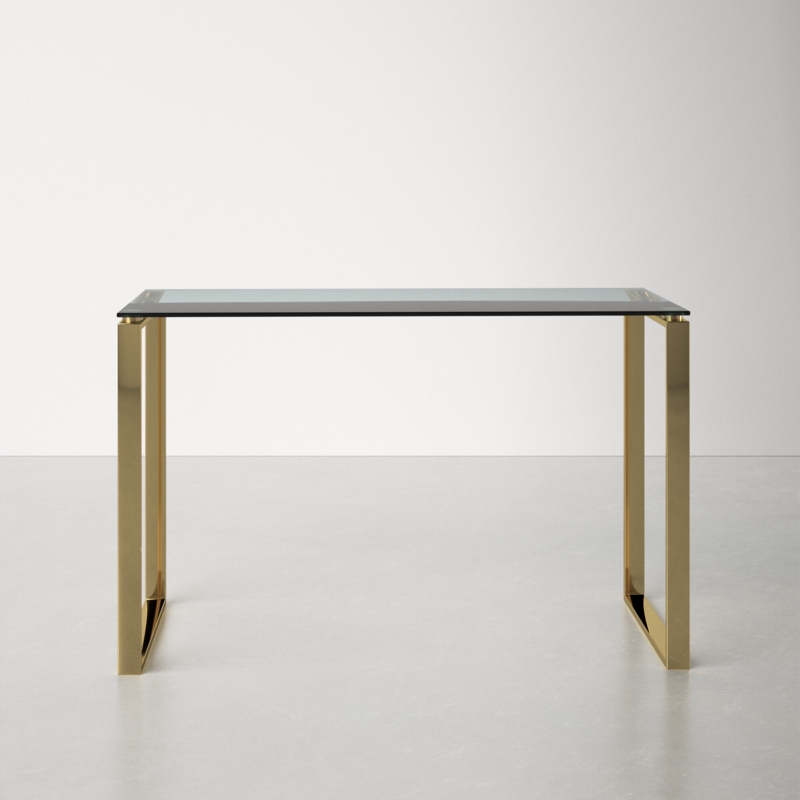Orion Glass Top Metal Base Writing Desk