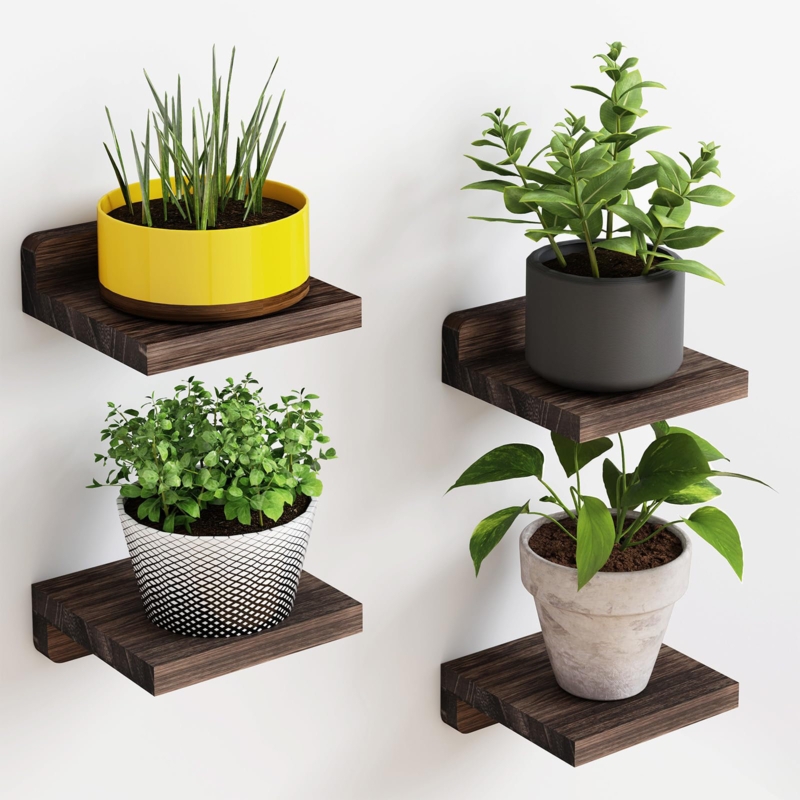 Ottava Square Solid Wood Floating Shelf