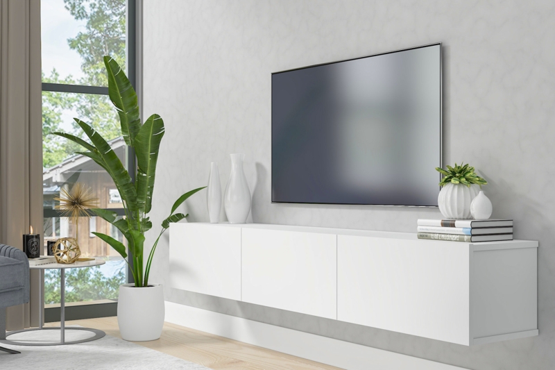 Ozge Floating Minimalist TV Stand for up to 80" TV Wall Mounted Media Console