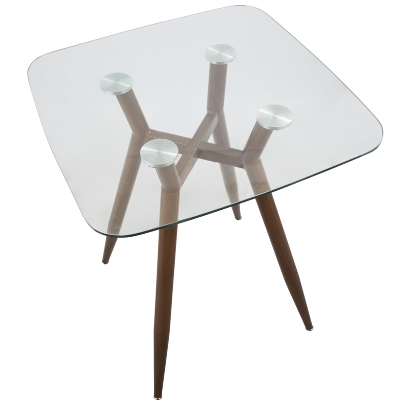 Palermo Glass Top Metal Base Dining Table