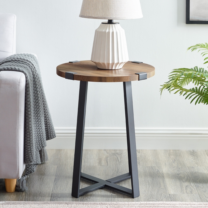 Paramus 22'' Tall Cross Legs End Table