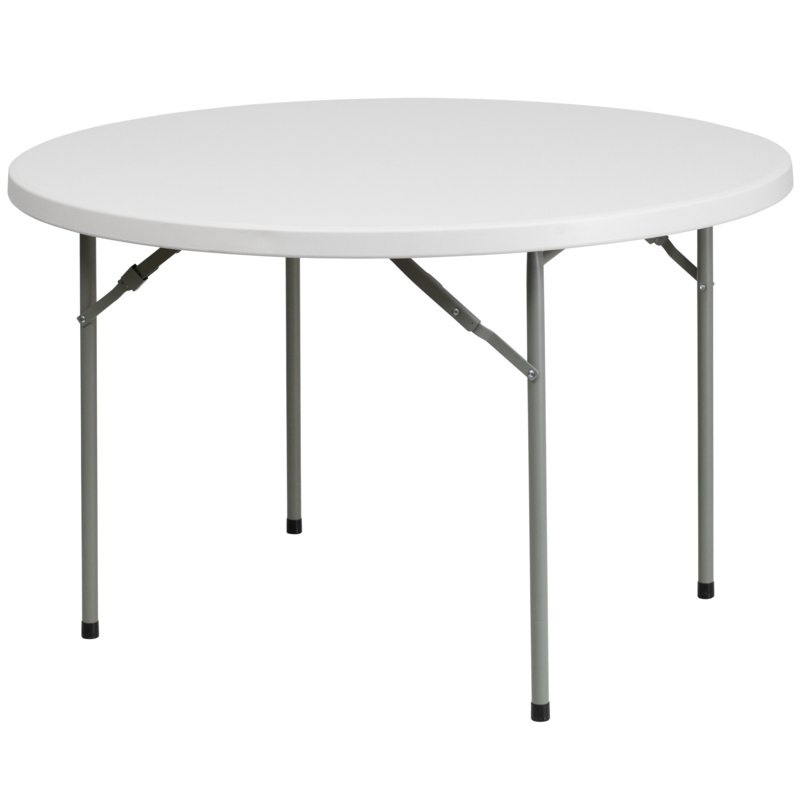 Parker 48" Round Granite White Plastic Event and Party Folding Table