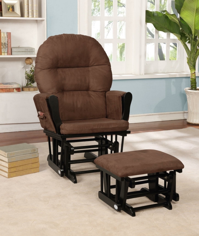 Parkhur Rocking Chair Nursery Glider with Ottoman, Upholstered Rocker Recliner for Breastfeeding