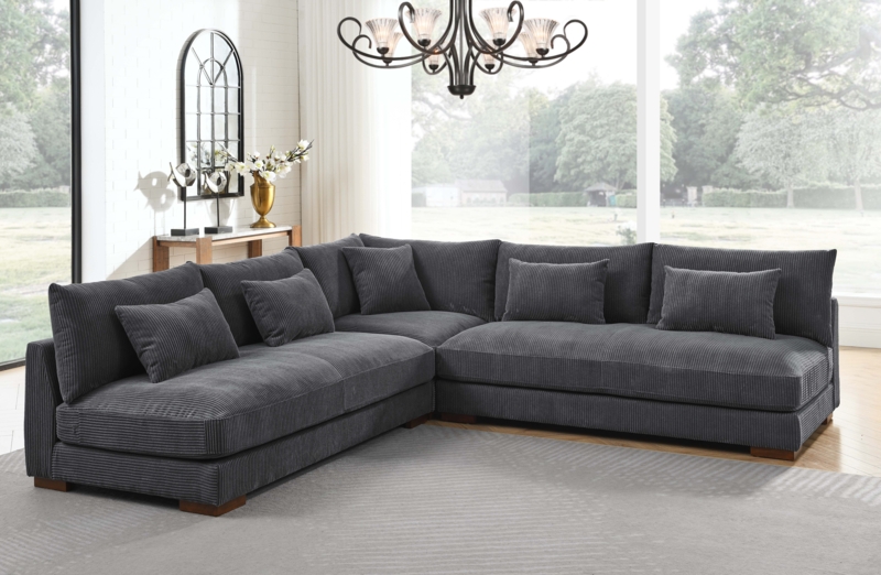 Pavia 3 - Piece Corduroy Sectional