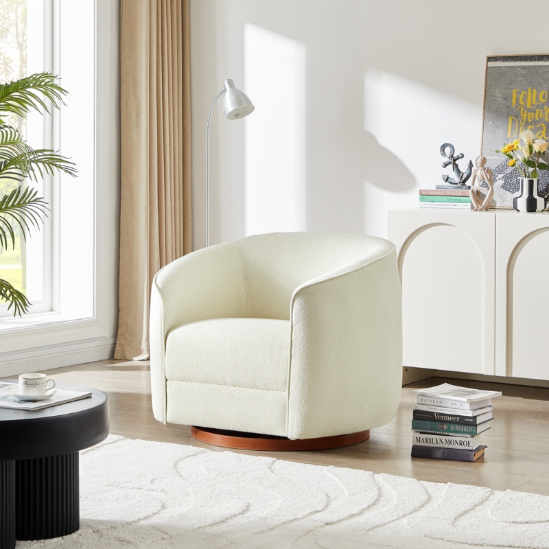 Pelkey Upholstered Swivel Barrel Chair