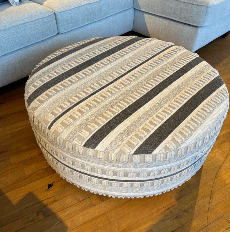 Persia 41 inch Round Upholstered Textured Ottoman