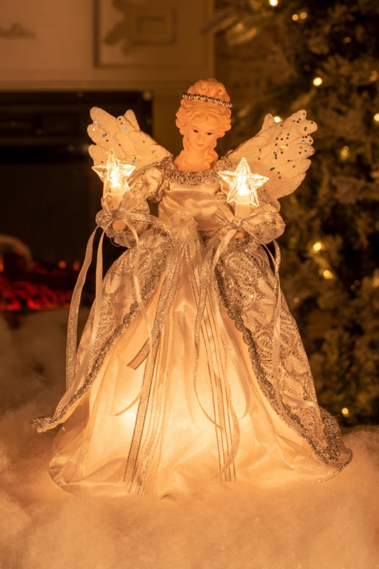 Philomena Fabric Tree Topper - Lighted | Foter