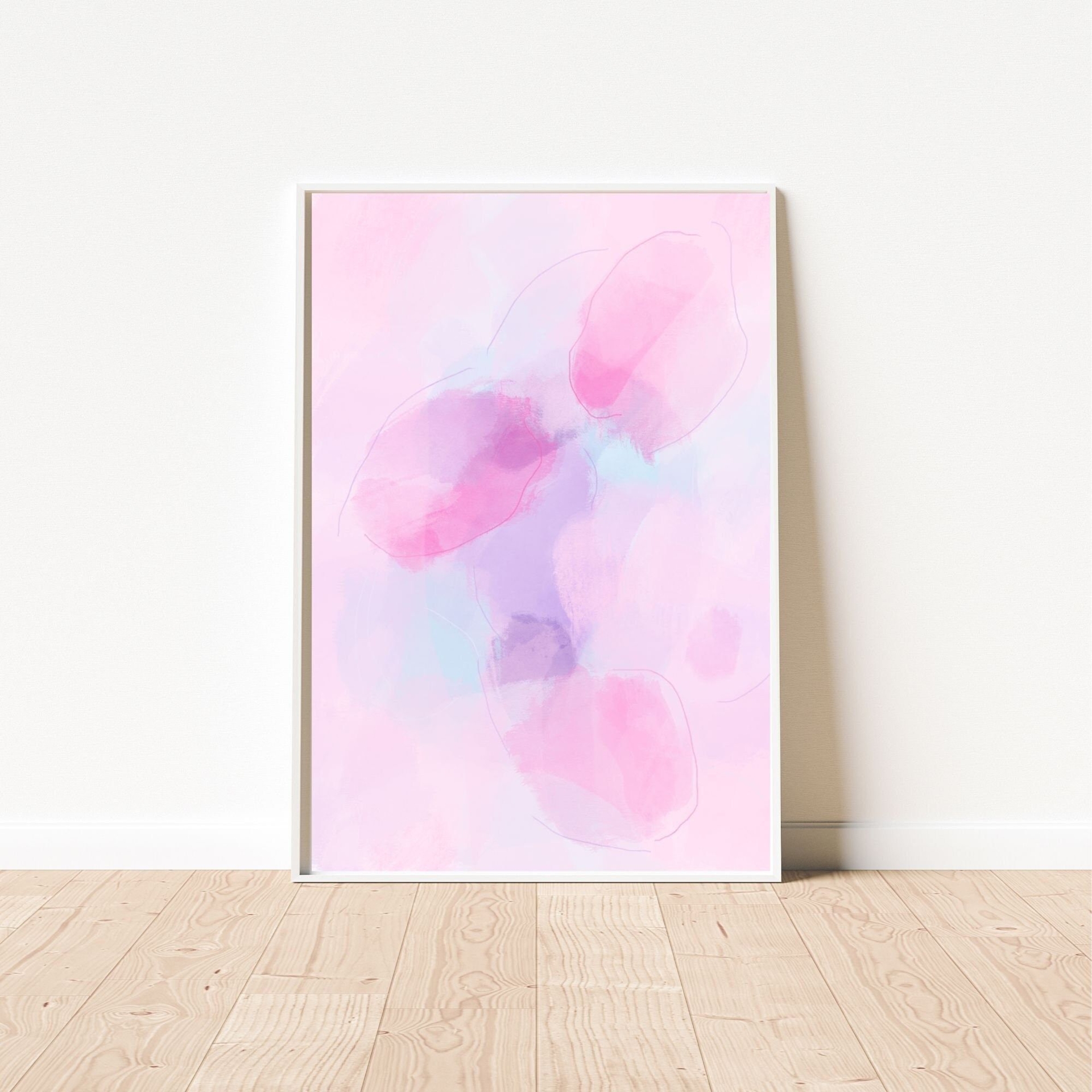 "Pretty \"Soft Love\" Abstract Wall Art - Pink Decor, Digital Painting, Art Print, Wall Art, Home Decor, Pink Art, Abstract Painting"
