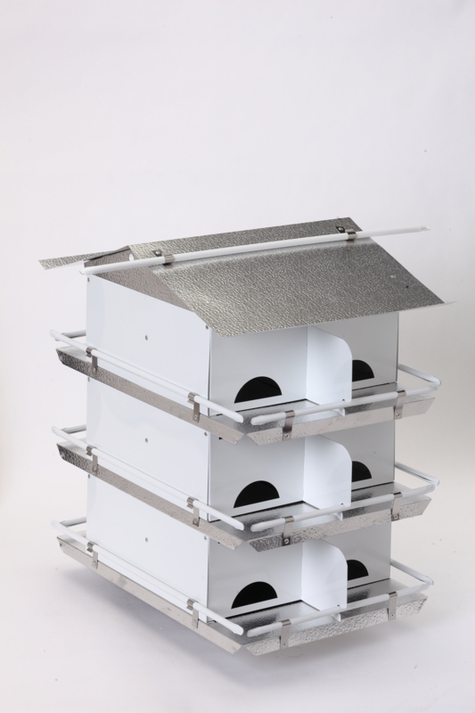 Purple Martin House with Starling Resistant Entrance Holes 3 Floor 12 Room Assembled