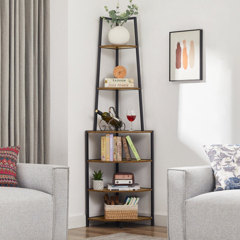 Pursel 68.5'' Tall 5 Tier Corner Bookcase
