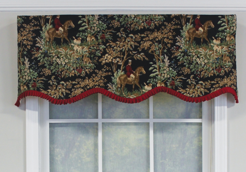 Ralph Cotton Scalloped 50'' W Window Valance in Ivory