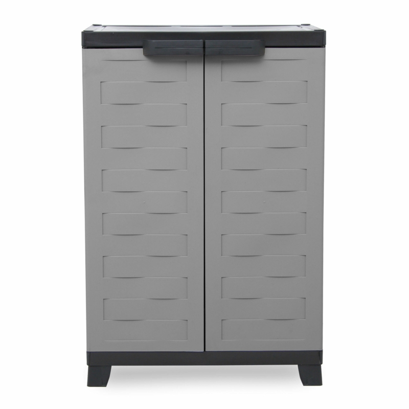 Ram Quality Products PREMIUM Utility 2 Shelf Lockable Storage Cabinet, Black