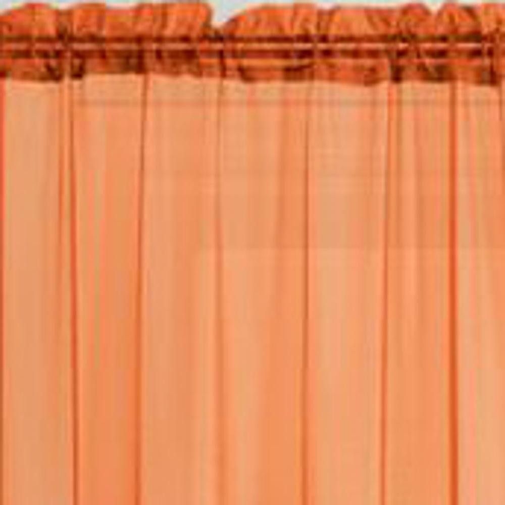 Ramallah Trading Celine Sheer Rod Pocket Curtain Panel - 55 x 90, Orange