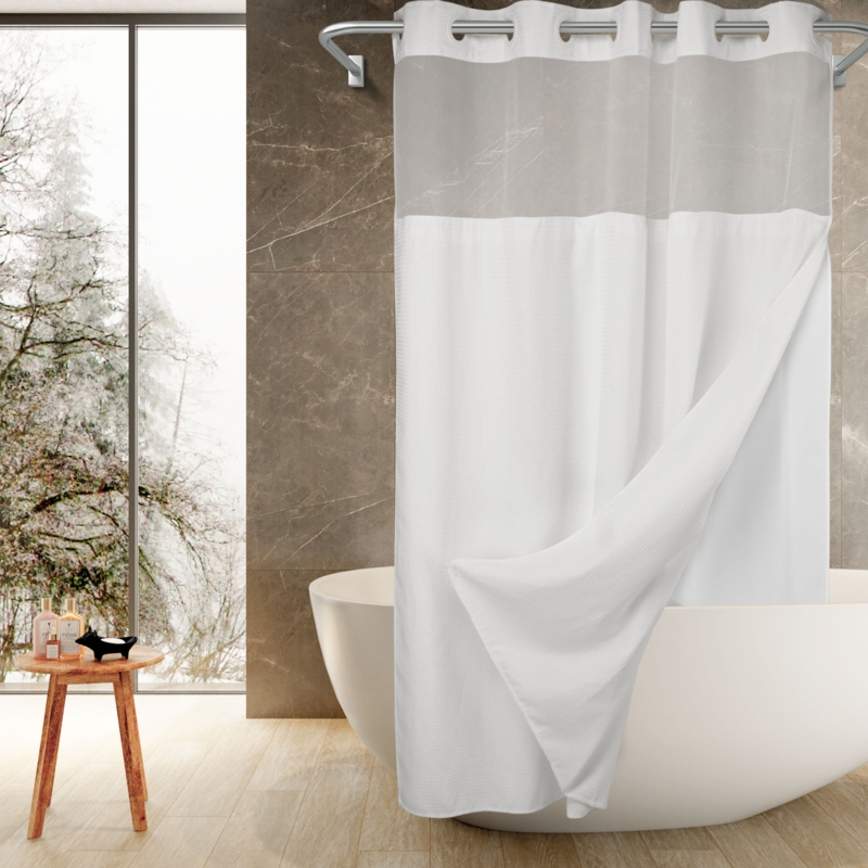 Ramjani Shower Curtain with Liner Included