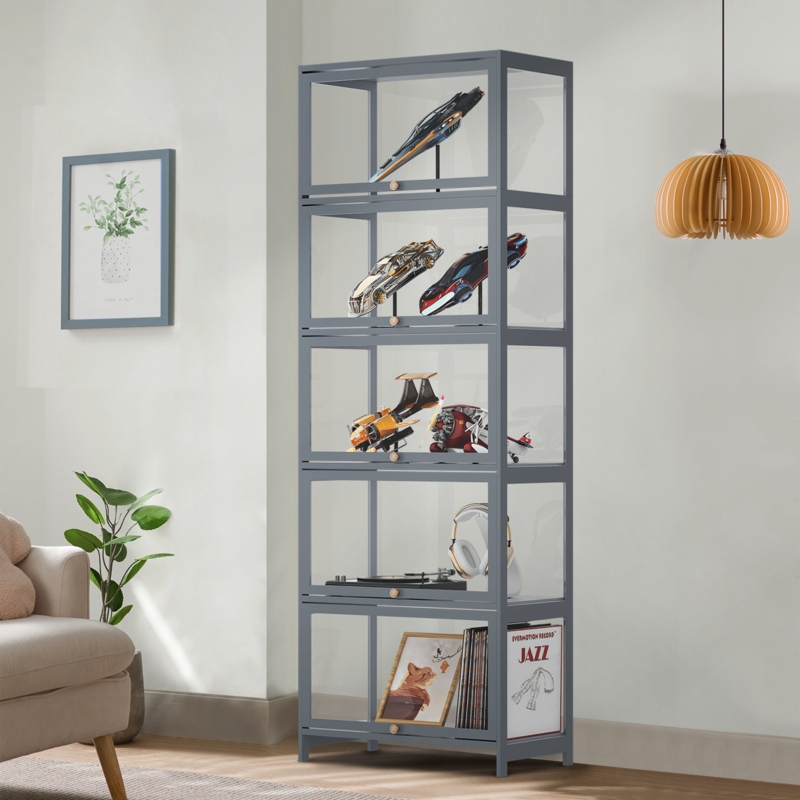 Rayon from Bamboo Corner Bookcase Bookshelf with Clear Acrylic Doors