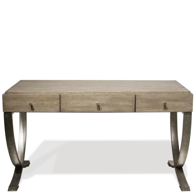 Regan Solid Wood Top Metal Base Writing Desk