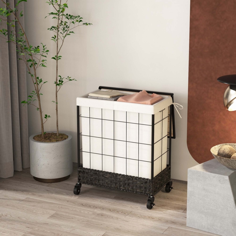 Rolling Laundry Hamper with Handles