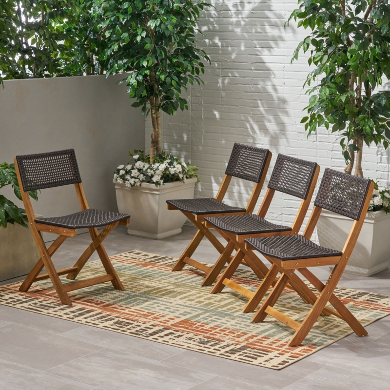 Rolston Outdoor Foldable Bistro Patio Dining Chair