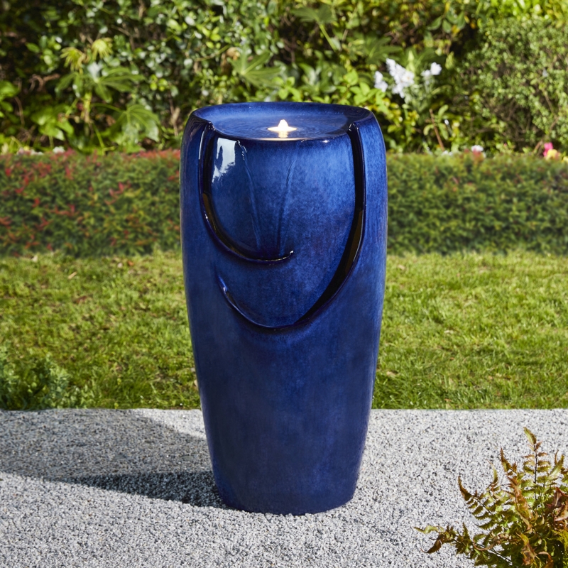 Rorer Weather Resistant Floor Fountain with Light