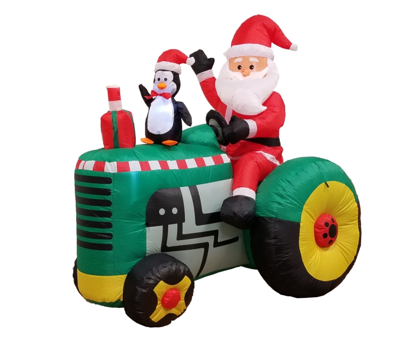 Santa on Tractor Christmas Decoration Inflatable