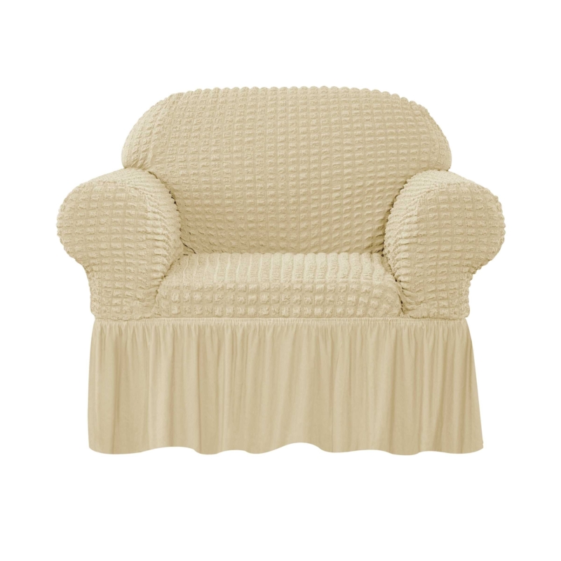 Seersucker Box Cushion Armchair Slipcover