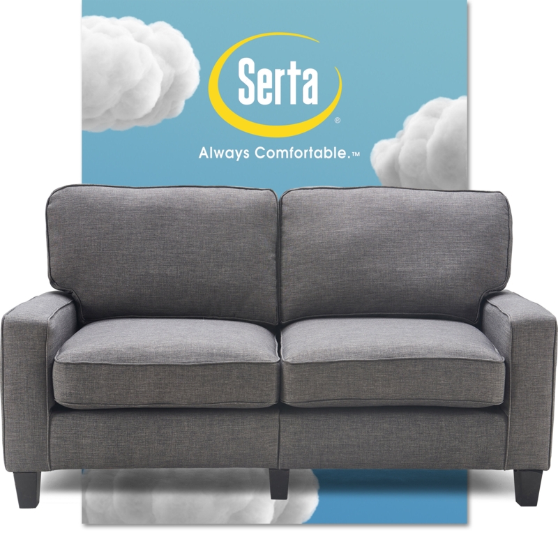 Serta Palisades Upholstered Tool-Free Assembly Square Arm 61" Loveseat for Living Room