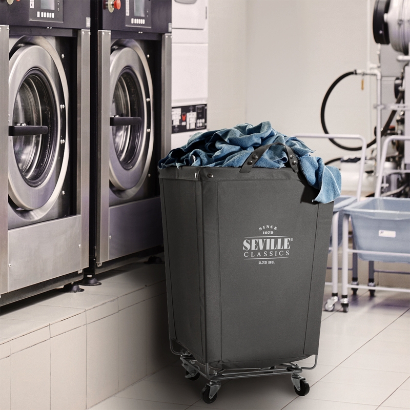 Seville Classics Rolling Commercial Laundry Hamper