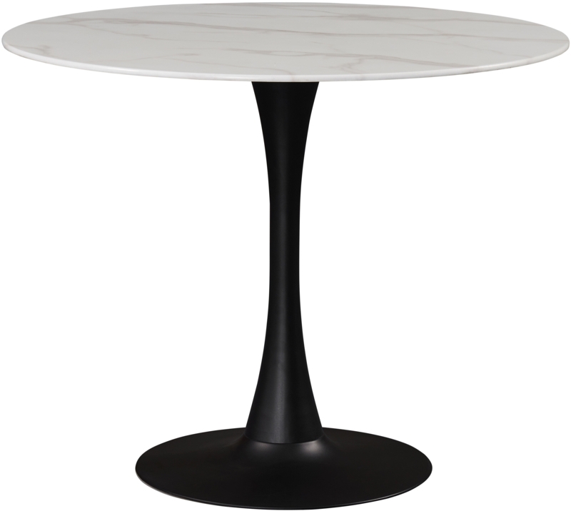 Sevinc Round Glass Top Metal Base Dining Table