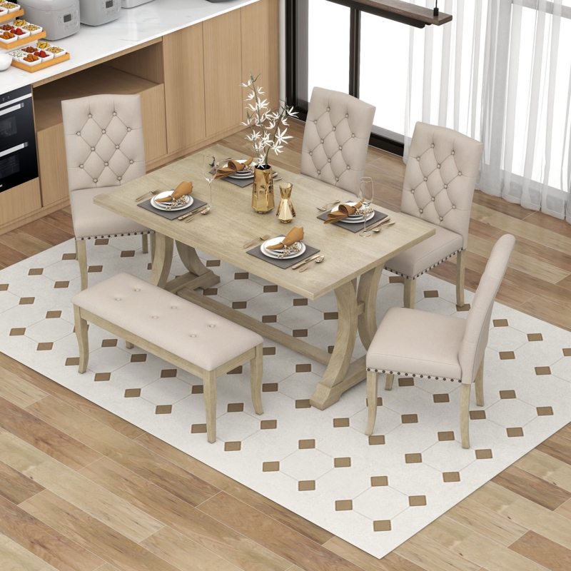 Shanequah 6 - Piece Trestle Dining Set