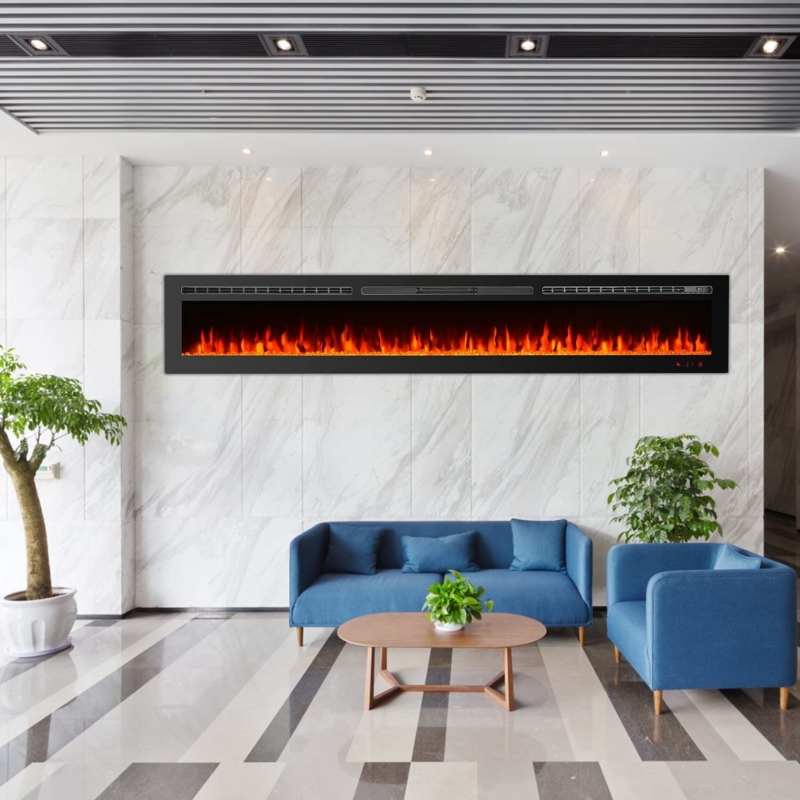 Sharielle 100'' W Electric Fireplace Insert