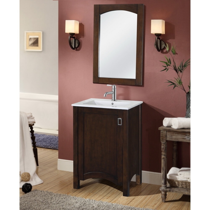 Siniard 24'' Single Bathroom Vanity with Ceramic Top