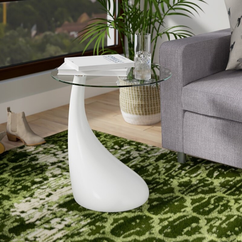 Sioar Glass Abstract End Table
