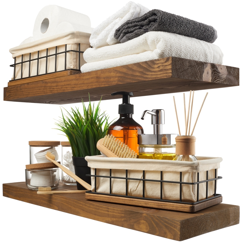 Solid Wood Floating Shelves, Wooden Shelves for Wall, Wall Shelves Bathroom