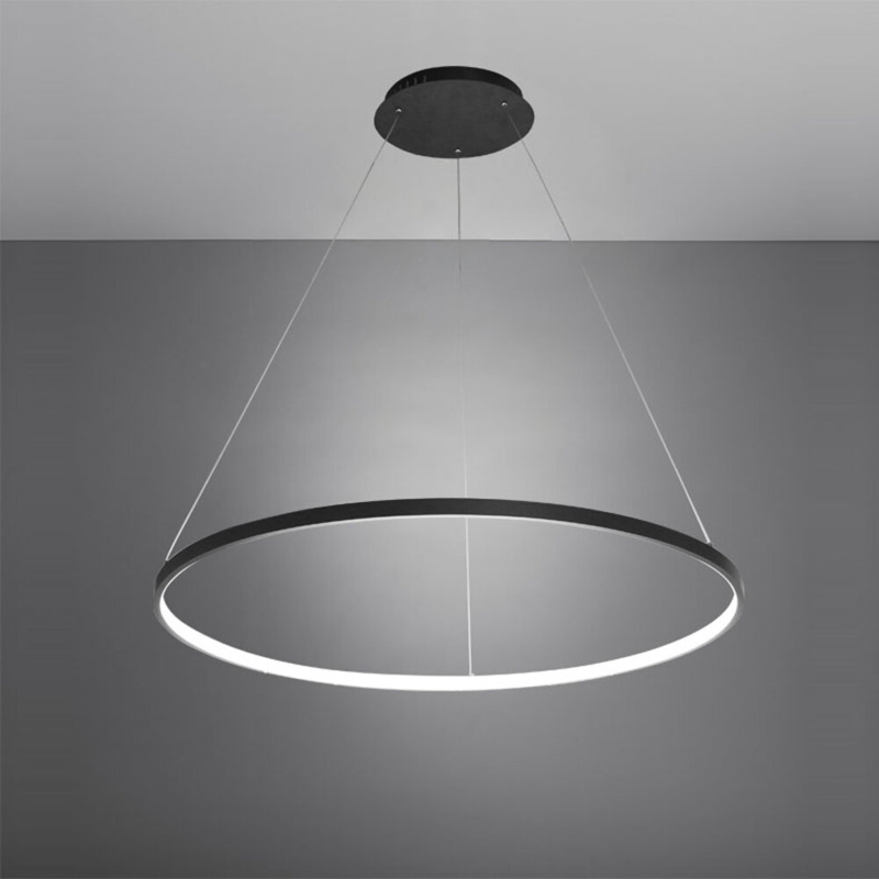 Stockham 1-Light Unique Geometric LED Pendant Circle Ring Chandelier Remote Dimmable