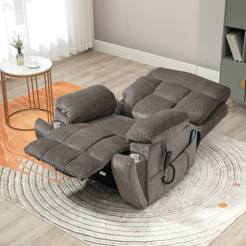 Stoehrs Dual Motor Big Man Recliner Chair Lay Flat in 71.5" Length & 26" Wide Seat, Extra Wide Power Lift Chair 400 lbs