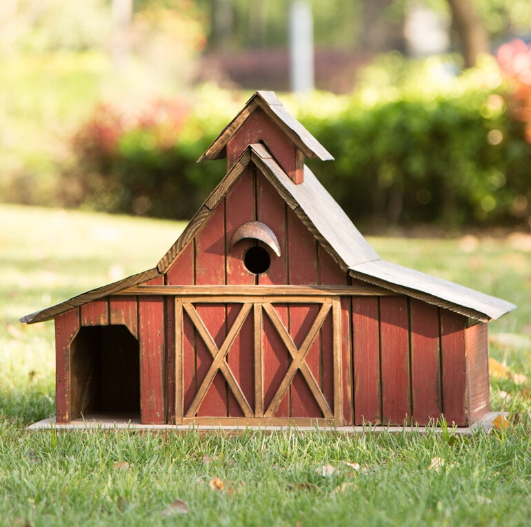 Strader 15'' H x 21'' W x 8'' D Freestanding Water Resistant Birdhouse