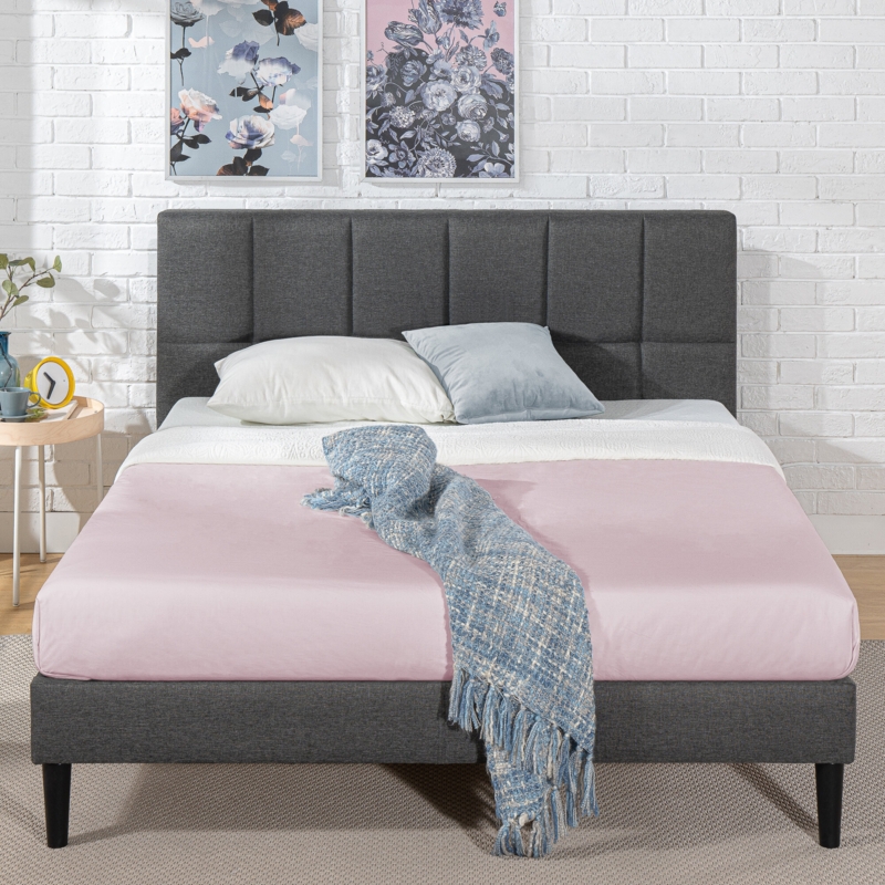 Suhavi Contemporary Modern Tufted Upholstered Low Profile Platform Bed