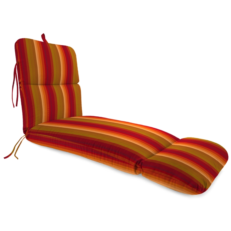 Sunbrella 22" x 74" Outdoor Chaise Lounge Cushion with Ties and Loop