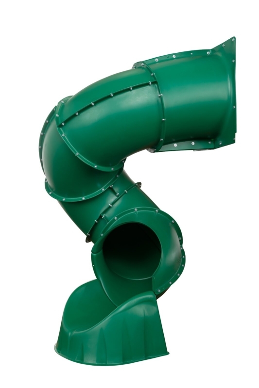 Swirl Spiral Tube Slide- Green- Mounts To 5 Ft. Deck
