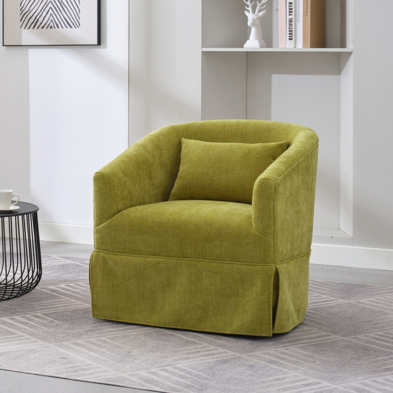 Swivel Accent Arm Chair With Plump Pillow Upholstered Comfy 360 Degree Swivel  Sofa Chair