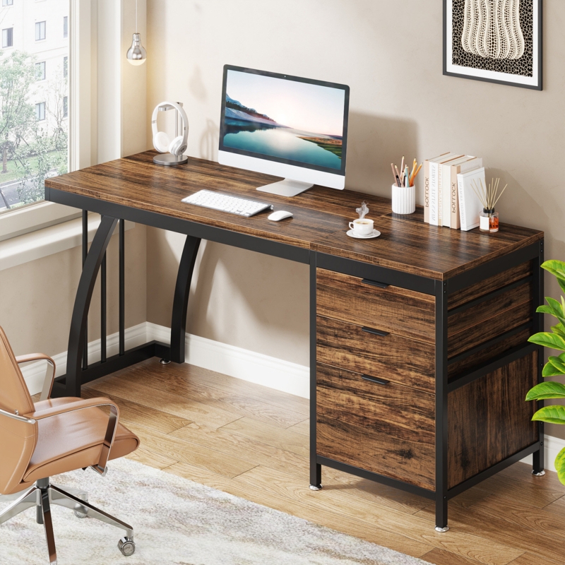 Syasia 59'' Computer Desk with 3 Drawers