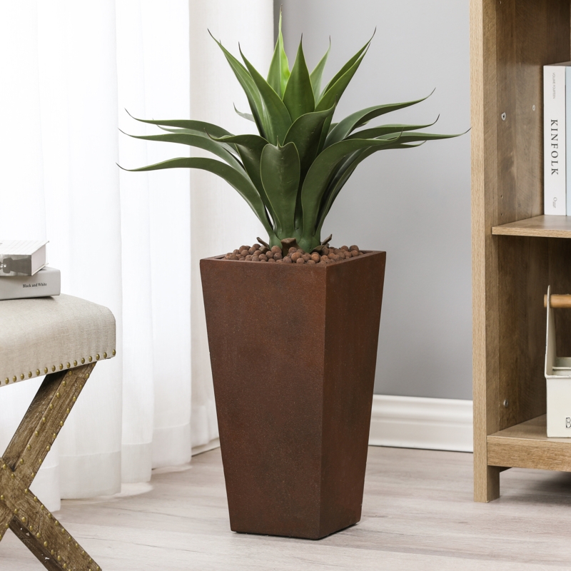 Tall Tapered Square MgO Planter Indoor & Outdoor