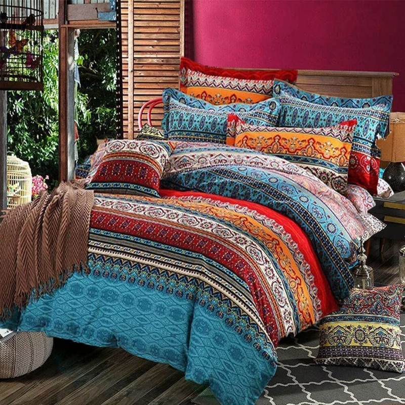 Tanmay Twill Geometric Shapes Duvet Cover Set